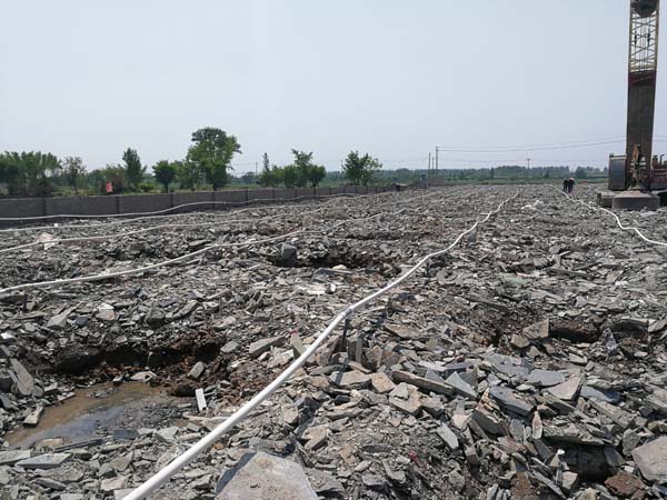 江苏泰州港物流园区一期降水强夯工程开工进展